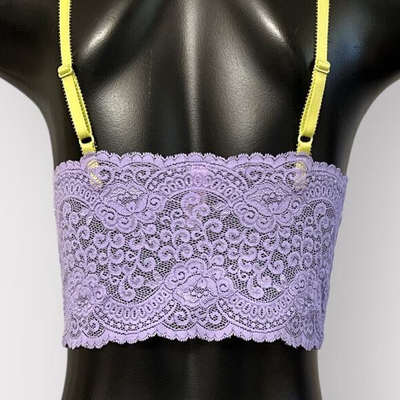 Victoria’s Secret VINTAGE Longline Lace Bralette Womens M Purple Coquette Pastel - Picture 5 of 10
